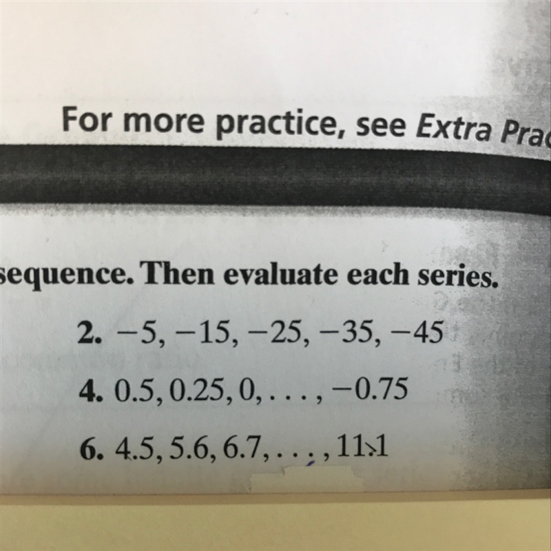 Write the related series for each finite sequence the. Evaluate the series. For problems-example-1