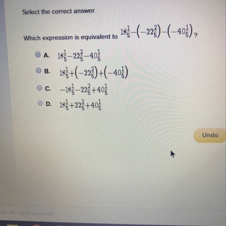 What expression is equivalent to-example-1