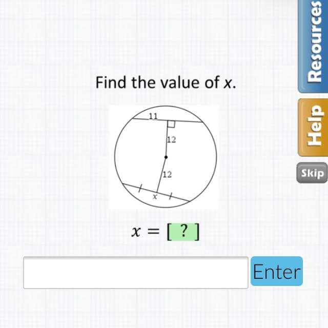 Geometry//Arcs and chords//Find the value of x // please explain-example-1