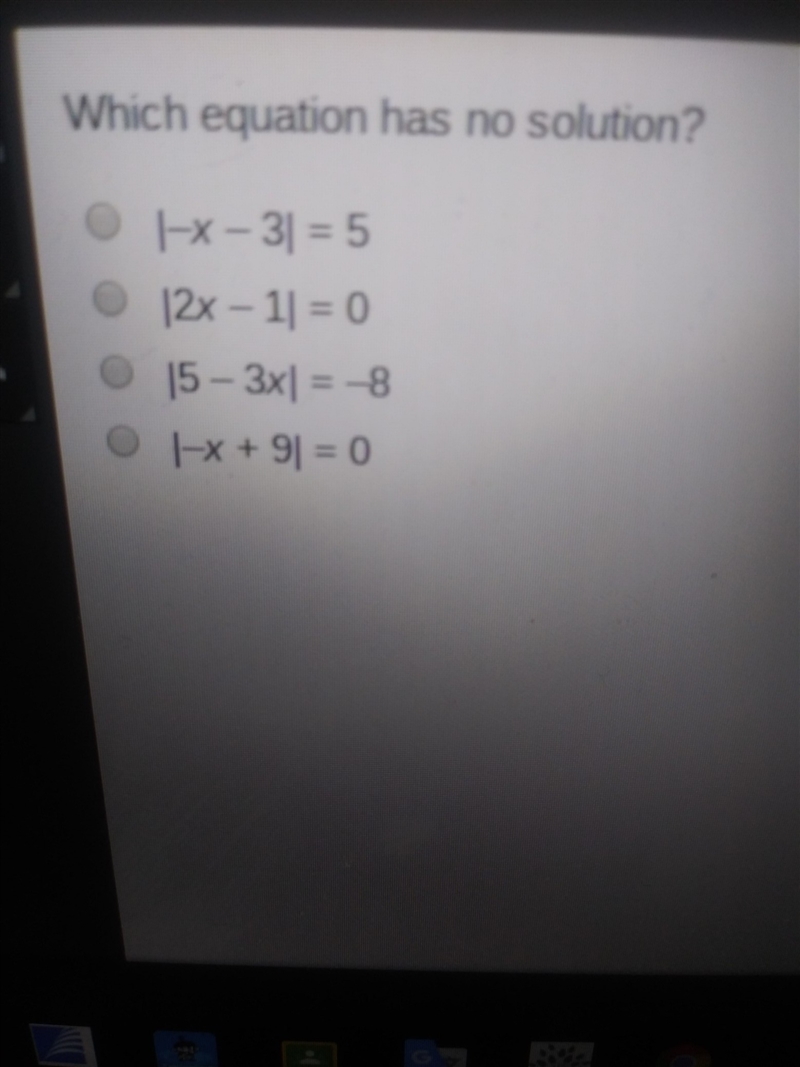 Which equation has no solution-example-1