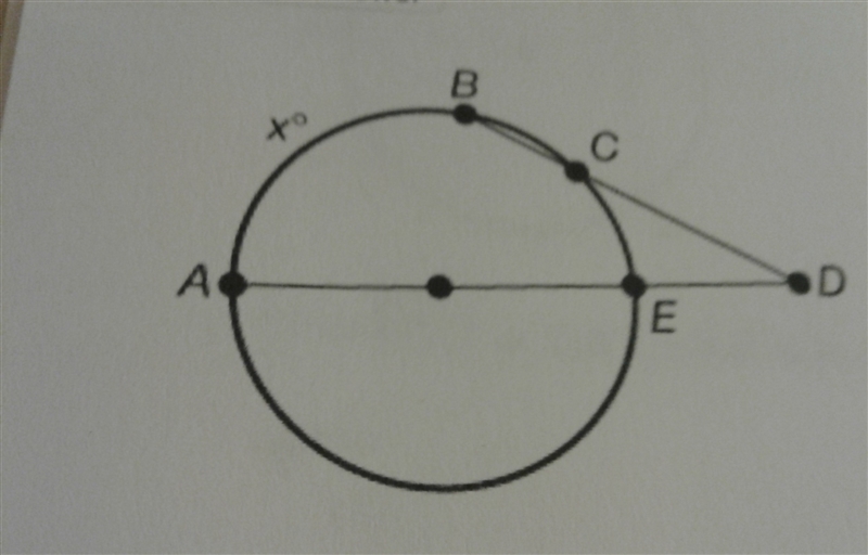 If mCE = 40°, and mCDE = 30°, what is mAB? A. 70° B. 100° C. 140° D. 20°-example-1