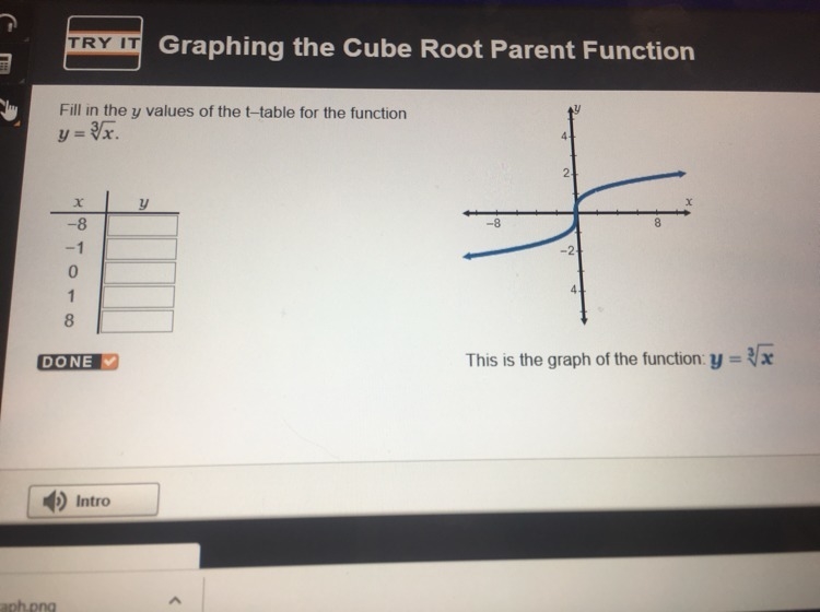 Fill in the y values of the t-table-example-1