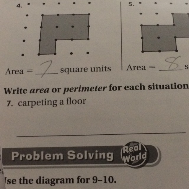 What is the area or perimeter for carpeting a floor?-example-1