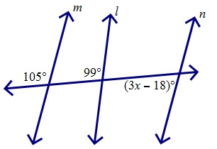 Find the value of x for which m parallel to n A. 31 B. 33 C. 39 D. 41-example-1