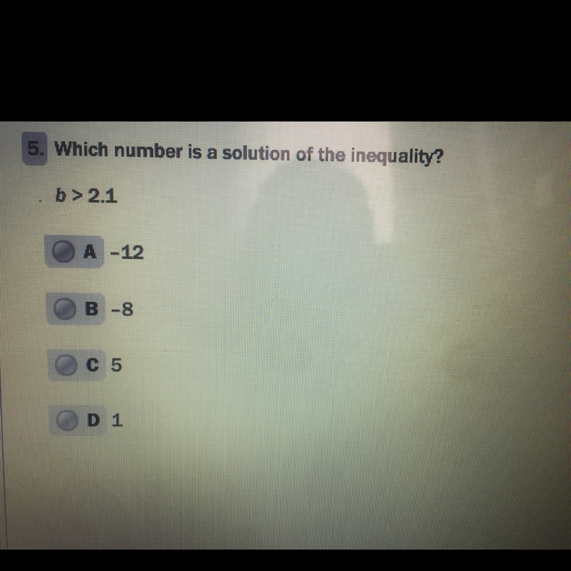 Which number is a solution of the inequality?-example-1