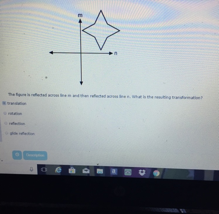 The figure is reflected across line m and then reflected across line n. What is the-example-1