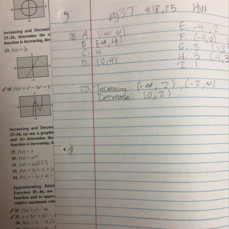 Can you check my answers please? Question: Determine the open intervals on which the-example-1