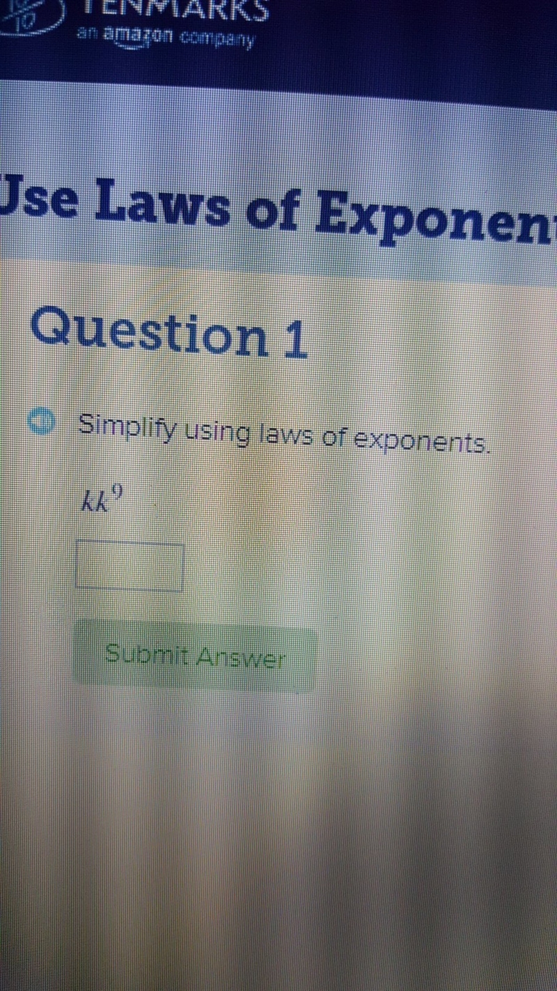 Simplify using laws of exponents. kk9-example-1