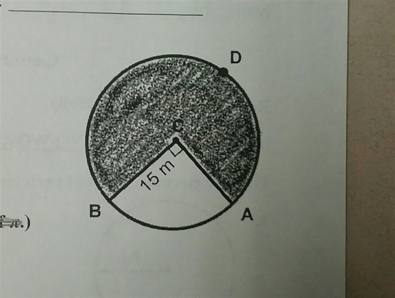 What is the measure of arc ADB? What is the length of arc ADB? What is the area of-example-1