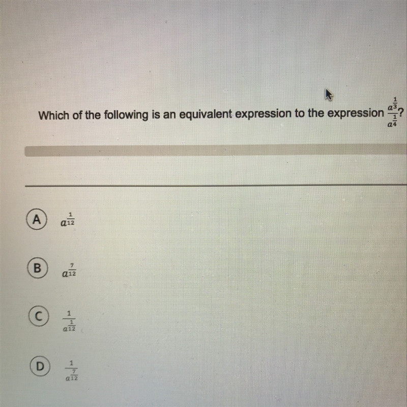 PLEASE HELP!!! Which of the following is an equivalent expression to the expression-example-1