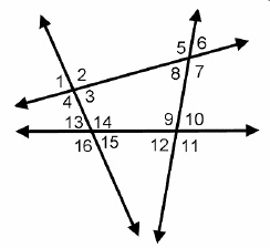 In the diagram, how many angles are supplementary but not adjacent angles with angle-example-1