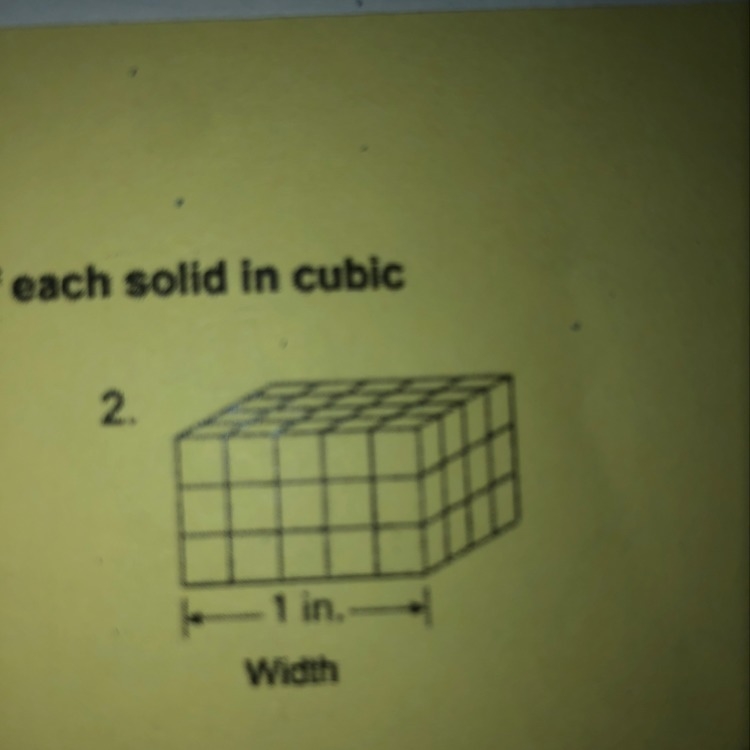 What is the depth and volume of this rectangular prism in cubes and cubic inches?-example-1