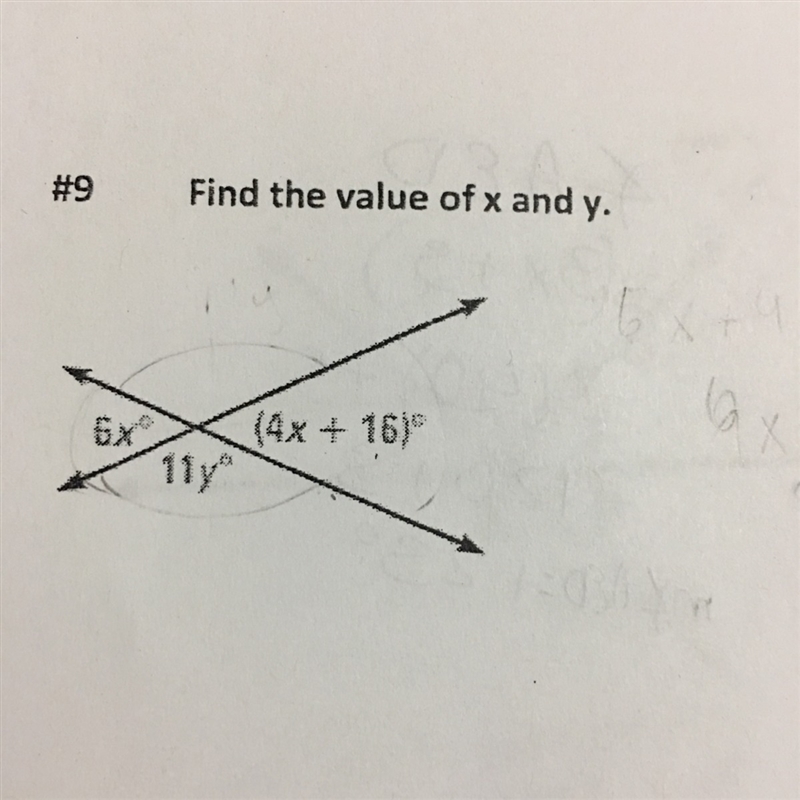 How do i find the value of x and y ?-example-1