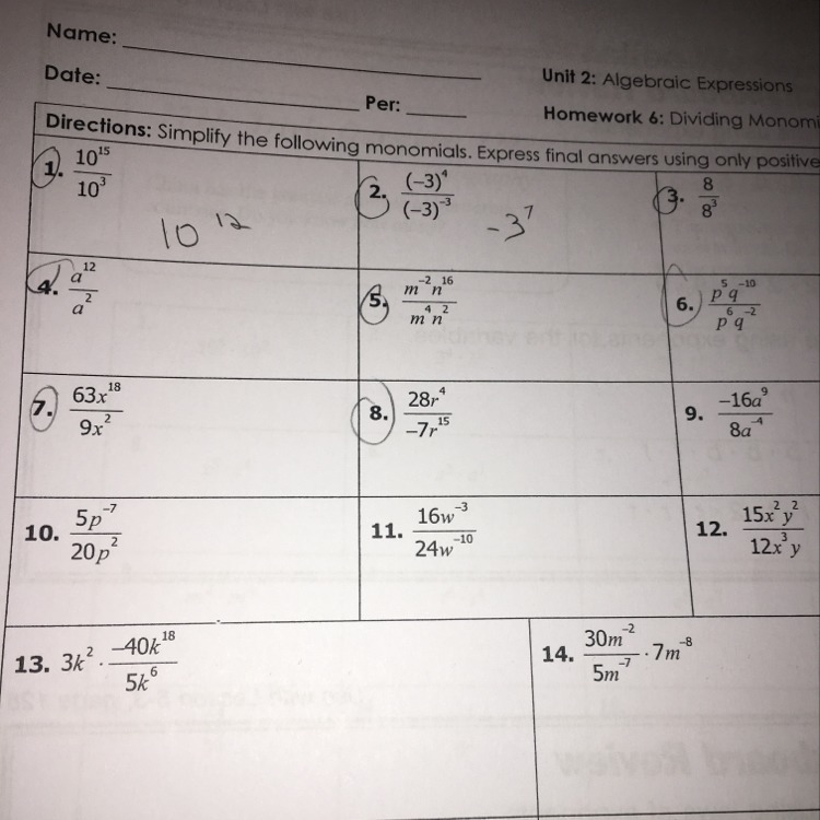 Please help with only the circled ones (1-8)-example-1