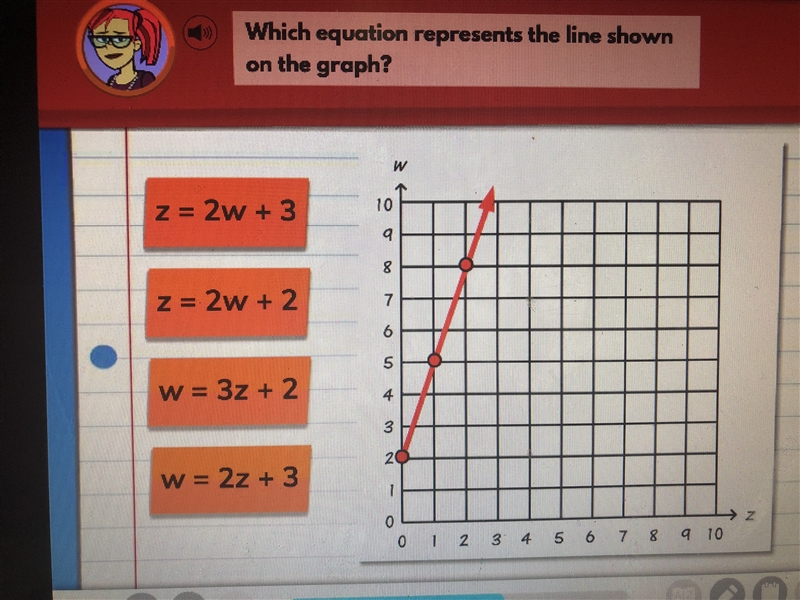 Which equation represents the line show-example-1