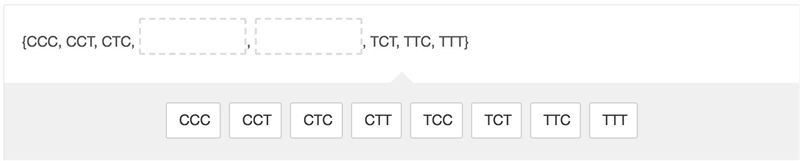 A group of people were offered coffee (C) or tea (T) as a beverage. Drag and drop-example-1