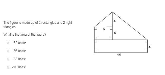 The figure is made up of 2 rectangles and 2 right triangles. What is the area of the-example-1