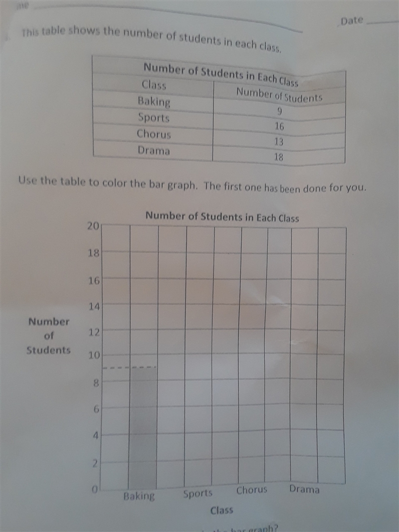 This table shows the number of students in each class. A) What is the value of each-example-1