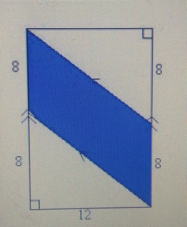 find the area of the shaded region a.112 square units b.76 square units c.96 square-example-1