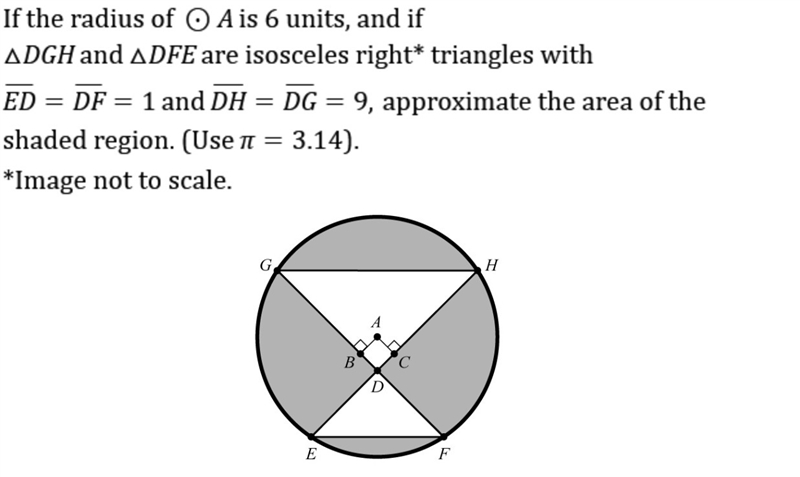 If the radius of circle A is 6 units, calculate the area of the shaded region...-example-1