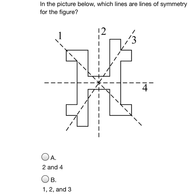 C. 1 and 3 D.none Geometry math question no Guessing-example-1