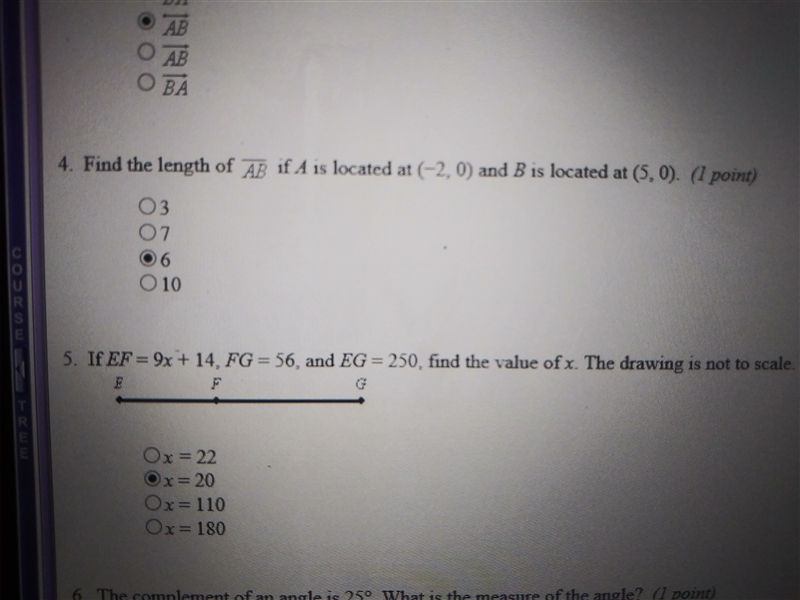 4. Find the length of AB if A is located (-2,0) and B is located at (5,0) 5. If EF-example-1