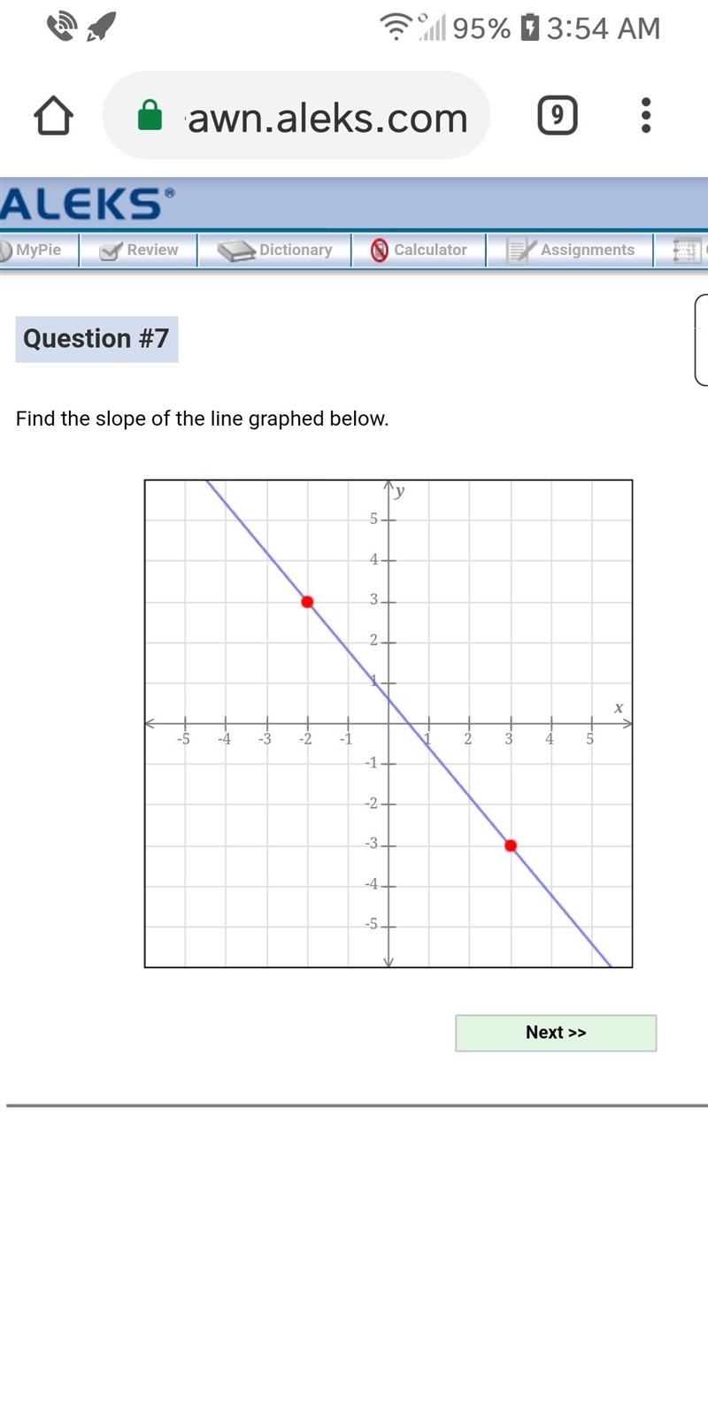 Find the slope of the line graph above-example-1