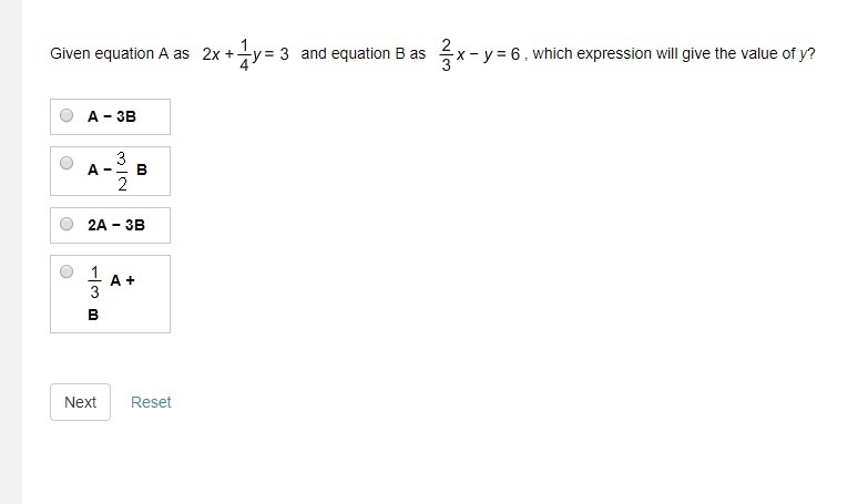 Assistance on this question. Given equation A as 2x+ 1/2y=3 and equation B as 2/3 x-example-1