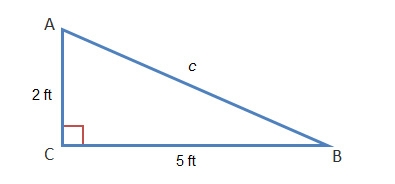 Which equation could be used to find the length of the hypotenuse?-example-1