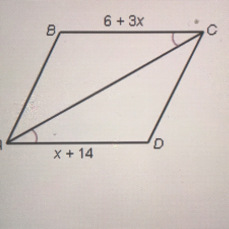 Find the value of x for which ABCD must be parallelogram-example-1