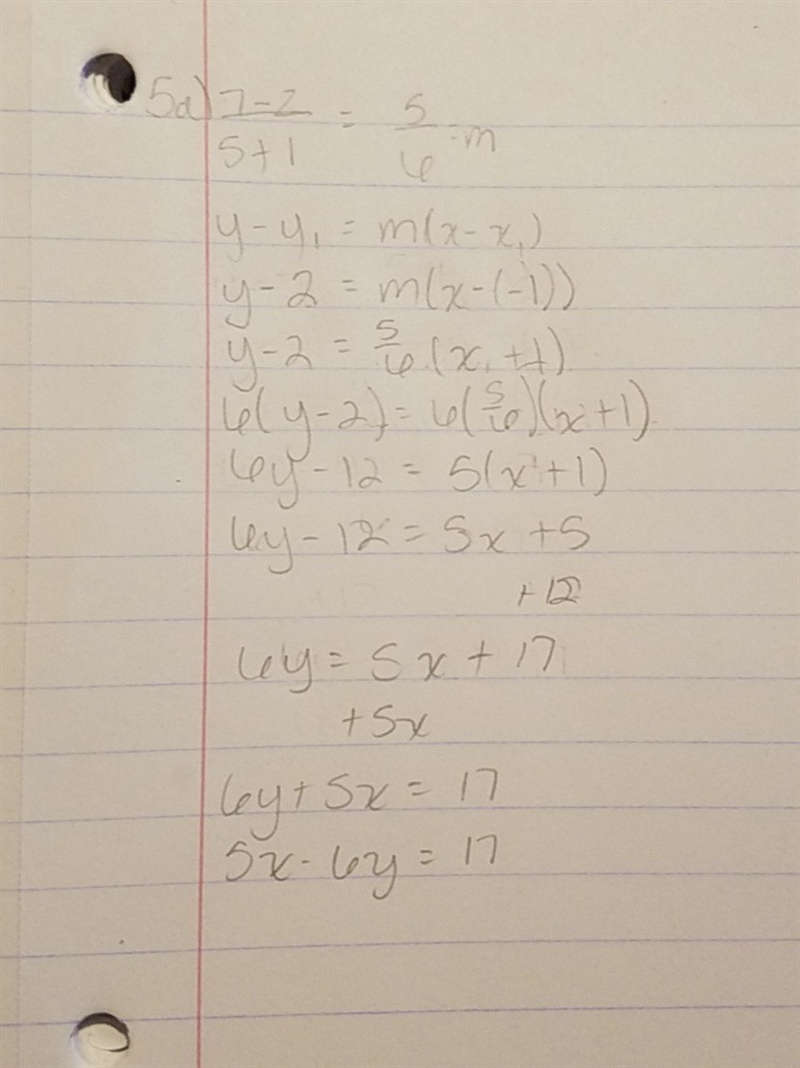 What am I doing wrong? " write an equation of each line passing through the given-example-1