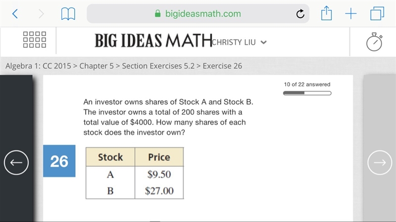 The investor owns __ of stock A The investor owns __ of stock B-example-1