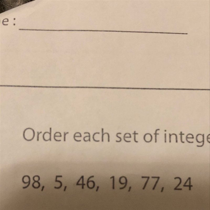 Least to greatest ordering integers-example-1