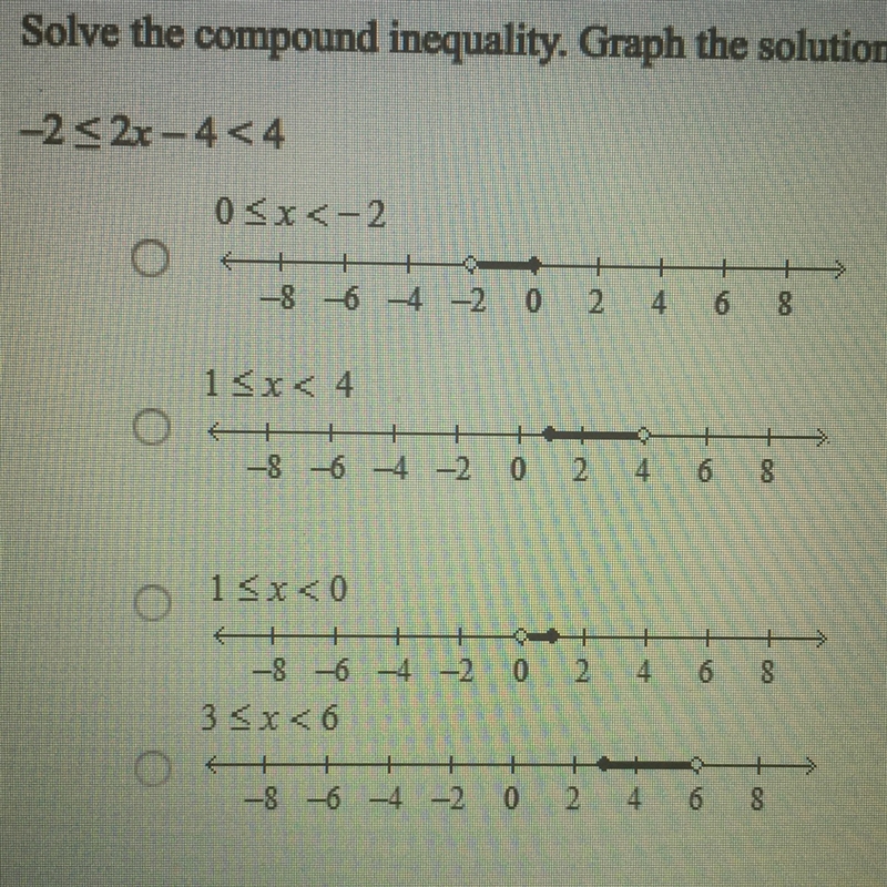 Solve the compound inequality. Graph the solution.-example-1