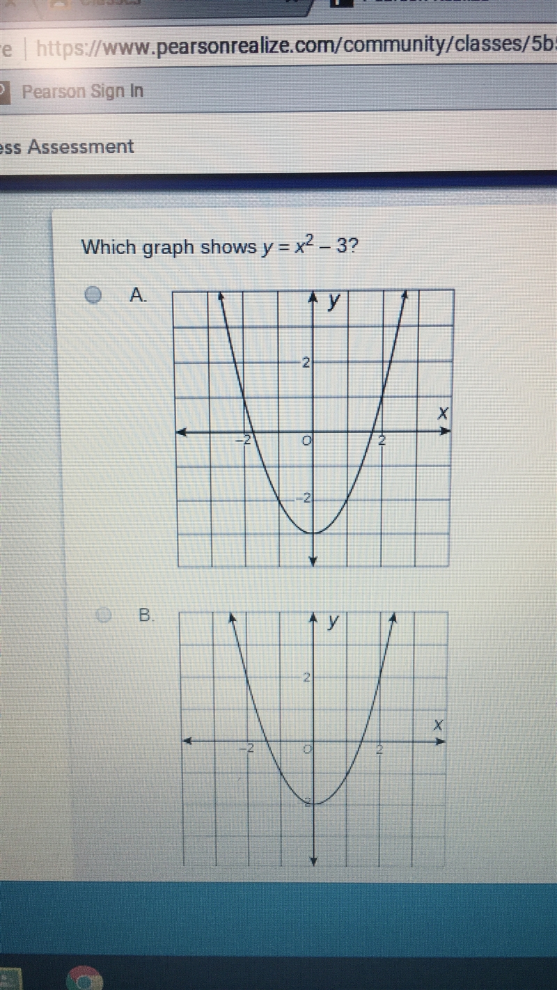 Whic graph shows y=x^2-3 ?-example-1