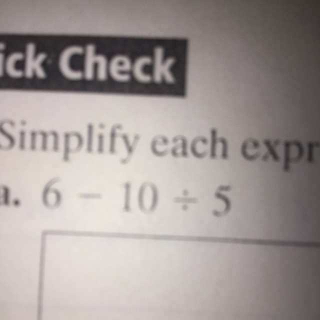 Simplify. It 6-10 divided by5-example-1