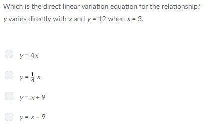 Which is the direct linear variation equation for the relationship?-example-1