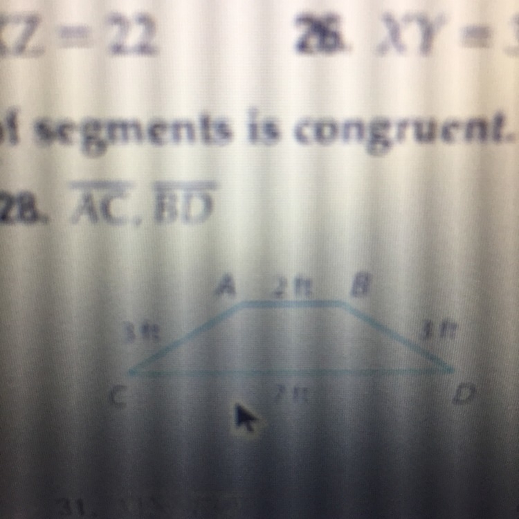 Determine whether each pair of segments is congruent-example-1