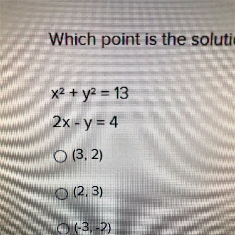 Which point is the solution to the following system of equations-example-1