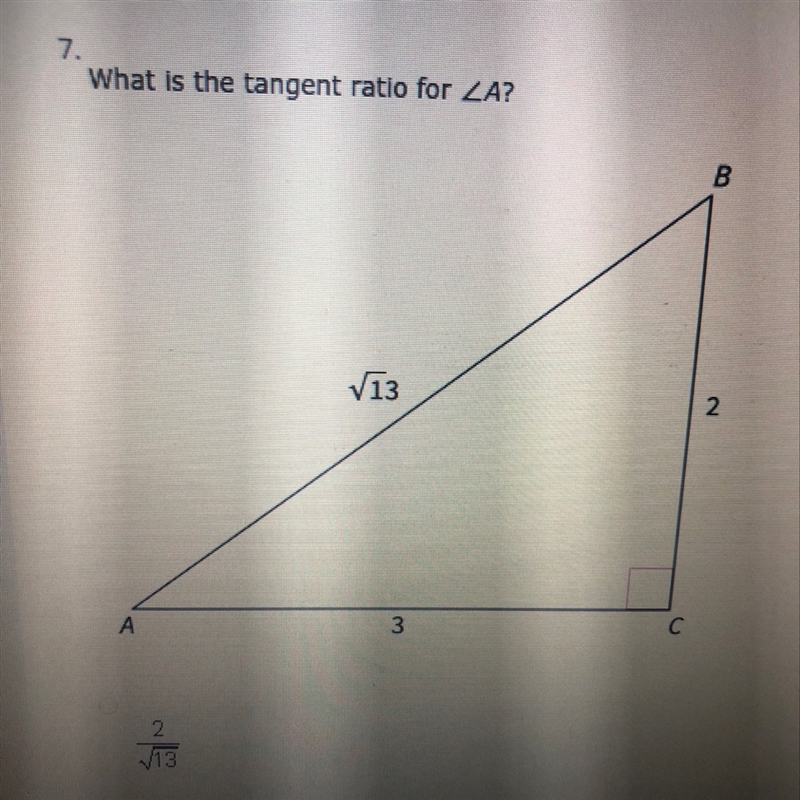 What is the tangent ratio for LA?-example-1