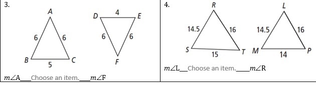 Write an inequality relating the given side lengths or angle measures. It is possible-example-1