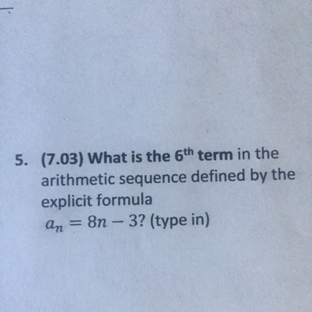 What is the 6th term in the arithmetic sequence defined by the explicit formula an-example-1