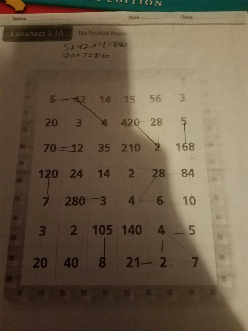 What is the factor strings for 840-example-1