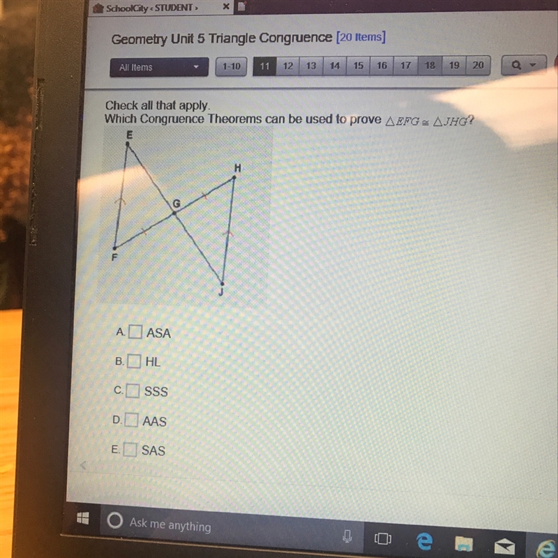 Which congruence theorems can be used to prove EFG congruent to JHG-example-1