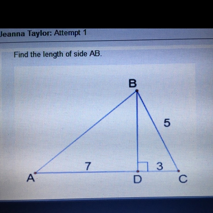 Find the length of side AB A) 15 units B) 8.1 units C) 4 units D) 10 units-example-1