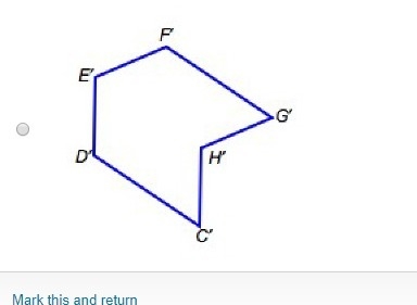 The shape below is transformed to another shape. Which shape could be its image? the-example-5