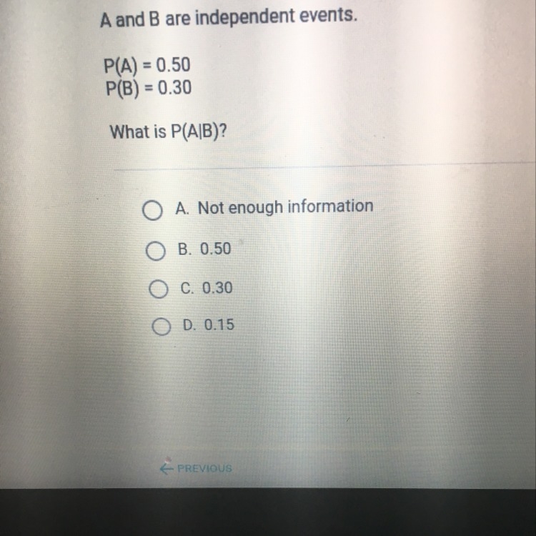 .... What is P(A/B)?-example-1