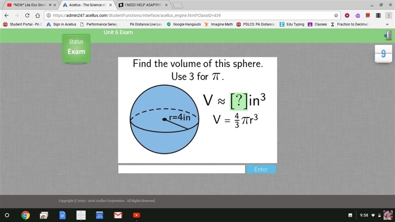 Find the volume of this sphere.-example-1