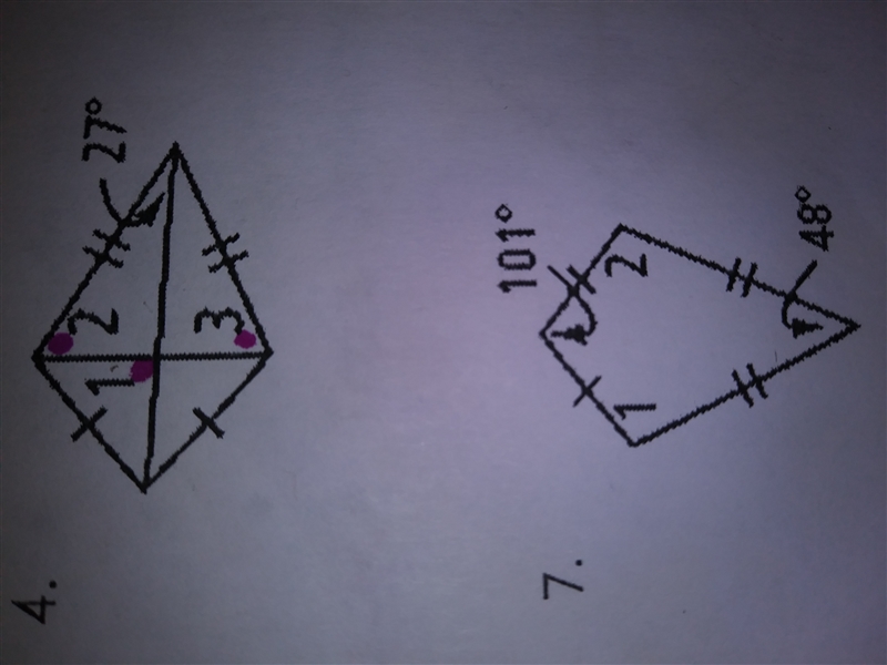 Find the measures of the numbered angles in each figure-example-1