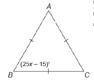 7. Find the value of x in the triangle. Show work to receive credit.-example-1